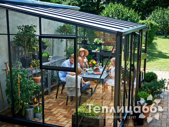 Теплица односкатная пристенная Juliana Veranda Anthracite